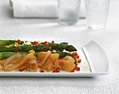 Salmon trout with green asparagus