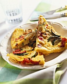 Courgette and pepper frittata