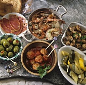 Assorted tapas (Spanish appetisers)