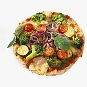 A vegetable pizza