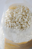 Risotto rice in a plastic bag