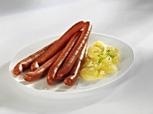Debreziner sausages with potato salad