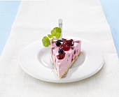 A piece of forest fruits cake