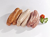 Various types of sausages (raw)