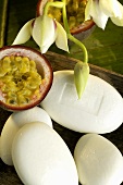 Soap in a dish with orchid and passion fruit