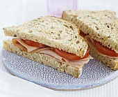 Ham and tomato sandwiches