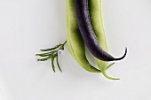Purple and green beans