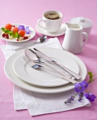 White place-setting with coffee