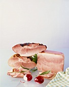 Various types of cooked ham
