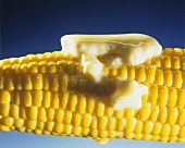 Gekochter Maiskolben mit schmelzender Butter