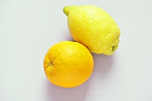 A lemon and an orange