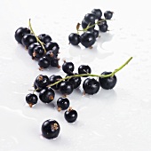 Blackcurrants with drops of water