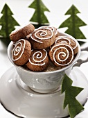 Silesian 'pepper nut' biscuits decorated with icing sugar