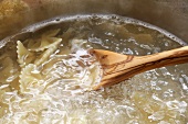 Farfalle being cooked