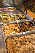 Trays of Hot Spanish Foods; Buffet