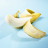 A half-peeled banana