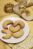 Vanilla crescents on a plate