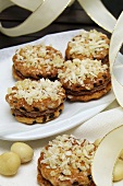Filled chocolate nut biscuits