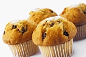 Several chocolate chip muffins