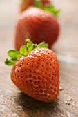 Strawberries on wooden table