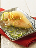 Pear dessert with cinnamon and lime zest