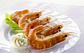 Shrimps with horseradish cream