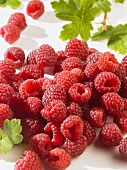 A heap of raspberries