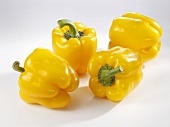 Four yellow peppers