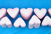 Pink and white marshmallow hearts