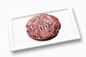 Sliced Blutwurst (blood sausage) on a platter