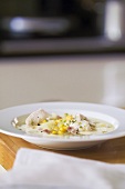 Chicken and sweetcorn soup with chilli