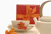 Tea things and gift