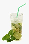 Mojito with lime and mint