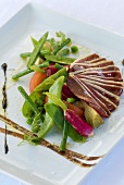 Smoked duck breast with vegetable salad