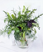 Bunch of herbs in a vase