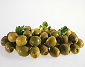 Stoned, pickled olives