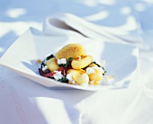 Gnocchi with olives, spinach and feta