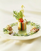 Vegetable terrine with herb salad