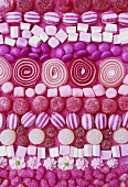 Verschiedene rosafarbene Bonbons