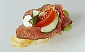 Roast beef on baguette