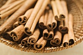 Cinnamon sticks in basket