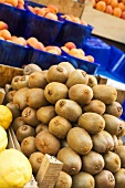 Kiwis, Zitronen und Aprikosen auf dem Markt
