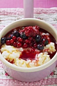 Rice pudding with berries