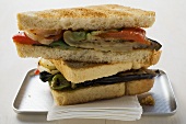 Grilled vegetable sandwiches made with toast