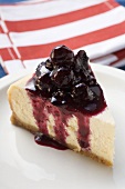Piece of blueberry cheesecake (USA)