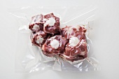 Pieces of oxtail, vacuum packed