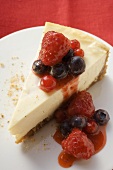 Piece of cheesecake with berries