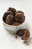 Chocolate biscuits with cocoa powder
