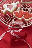 Assorted red and white biscuits for Valentine's Day