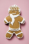 Gingerbread man, decorated with white icing